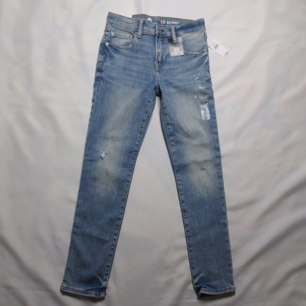NWT GAP youth JEANS denim SKINNY blue STRETCH adjustable BOYS girls SIZE 10